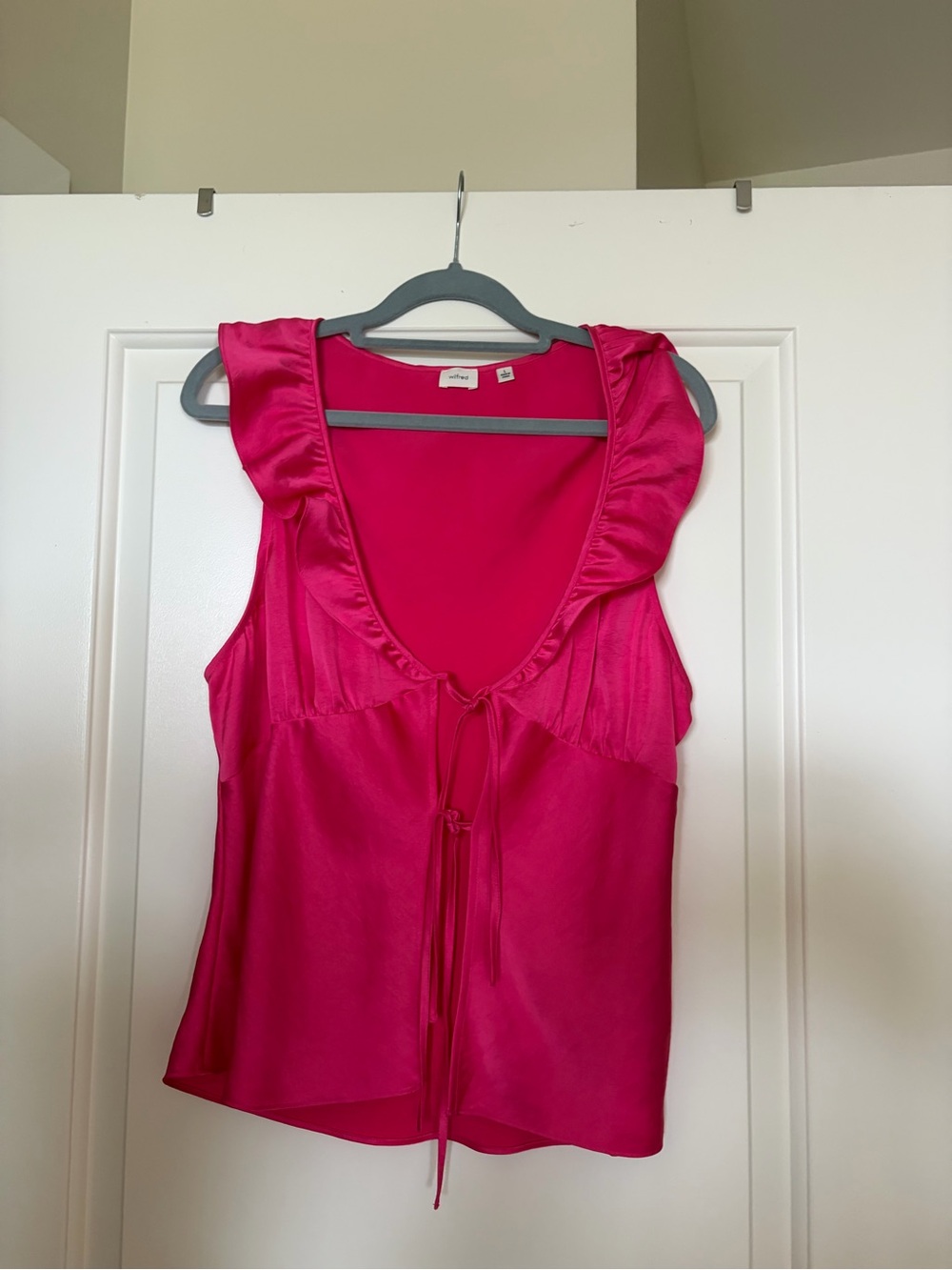 Aritzia Wilfred Women’s Tie-Front Top - Hot Pink